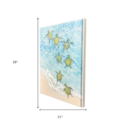 Swimming Turtles II White Framed Wall Art HomeRoots