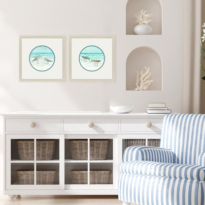 Set Of Two Shoreline Duo Distressed White Framed Wall Art HomeRoots