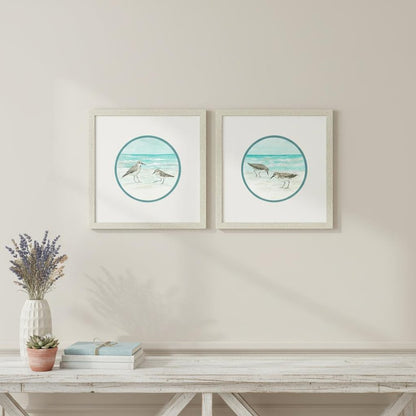 Set Of Two Shoreline Duo Distressed White Framed Wall Art HomeRoots