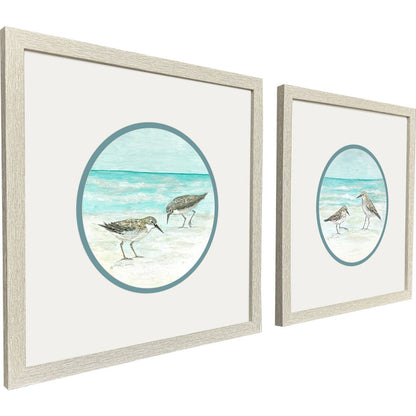 Set Of Two Shoreline Duo Distressed White Framed Wall Art HomeRoots