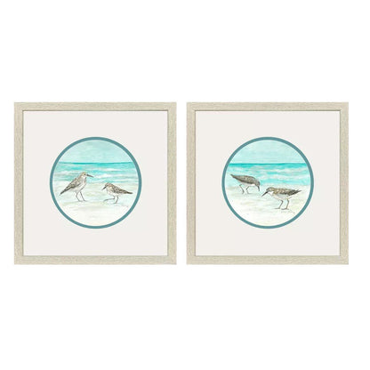 Set Of Two Shoreline Duo Distressed White Framed Wall Art HomeRoots