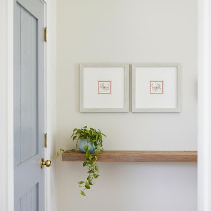 Set Of Two Dreamy Crab Distressed White Framed Illustration Wall Art HomeRoots