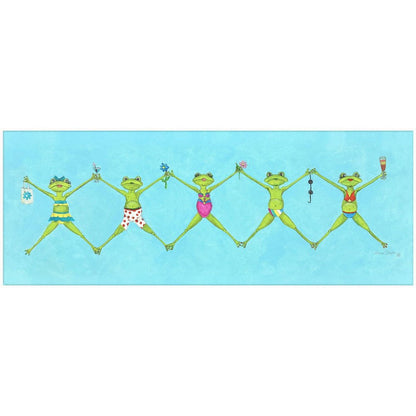 Froggy Beach Party White Framed Wall Art HomeRoots