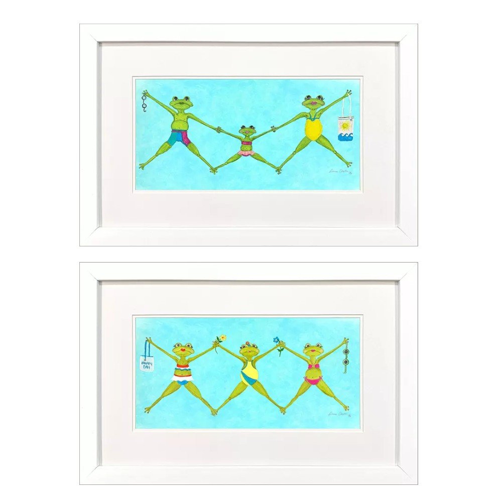 Set Of Two Summer Splash I White Framed Wall Art HomeRoots
