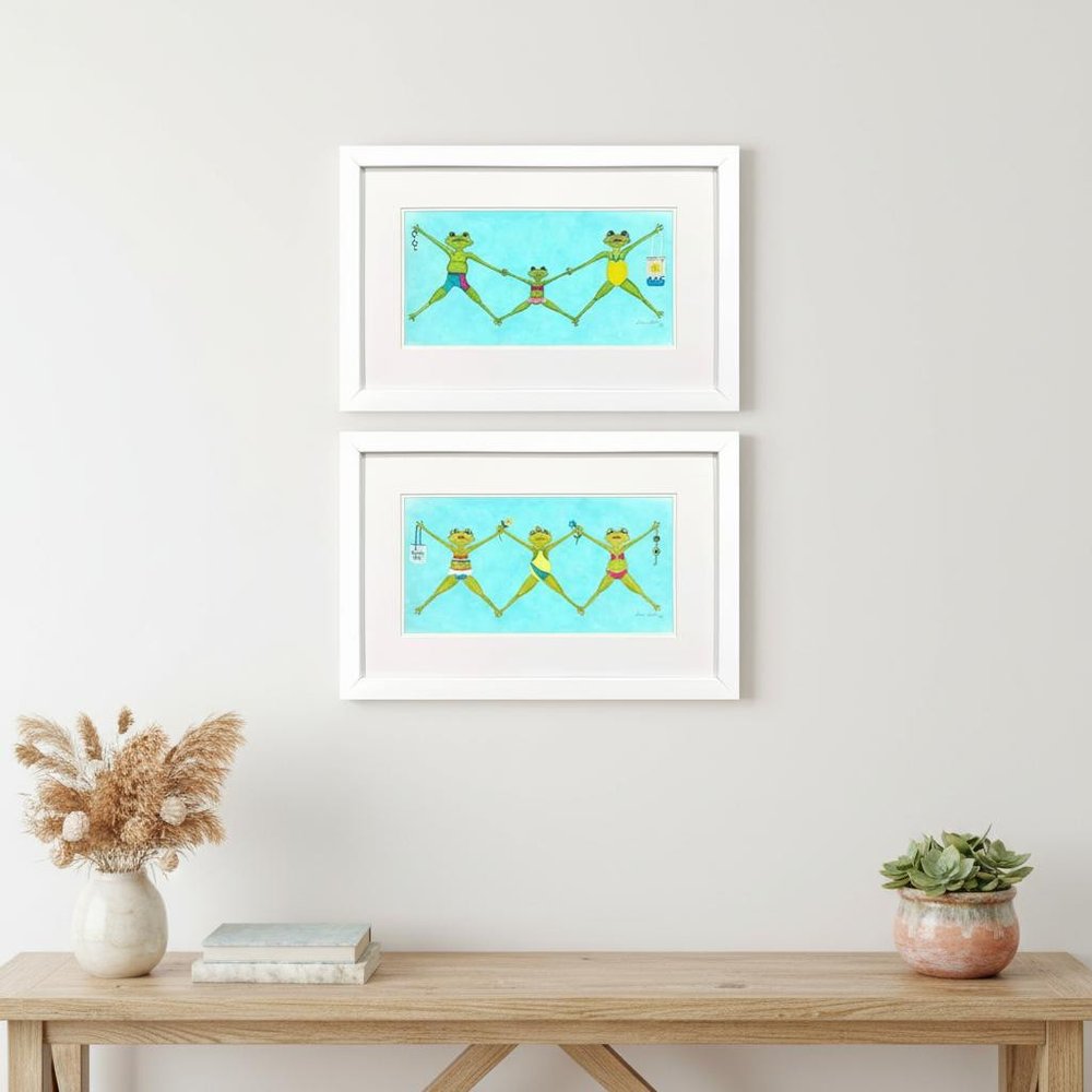 Set Of Two Summer Splash I White Framed Wall Art HomeRoots