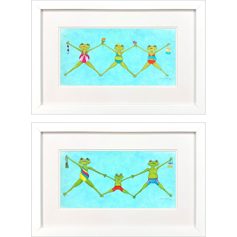 Set Of Two Summer Splash II White Framed Wall Art HomeRoots