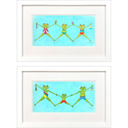 Set Of Two Summer Splash II White Framed Wall Art HomeRoots