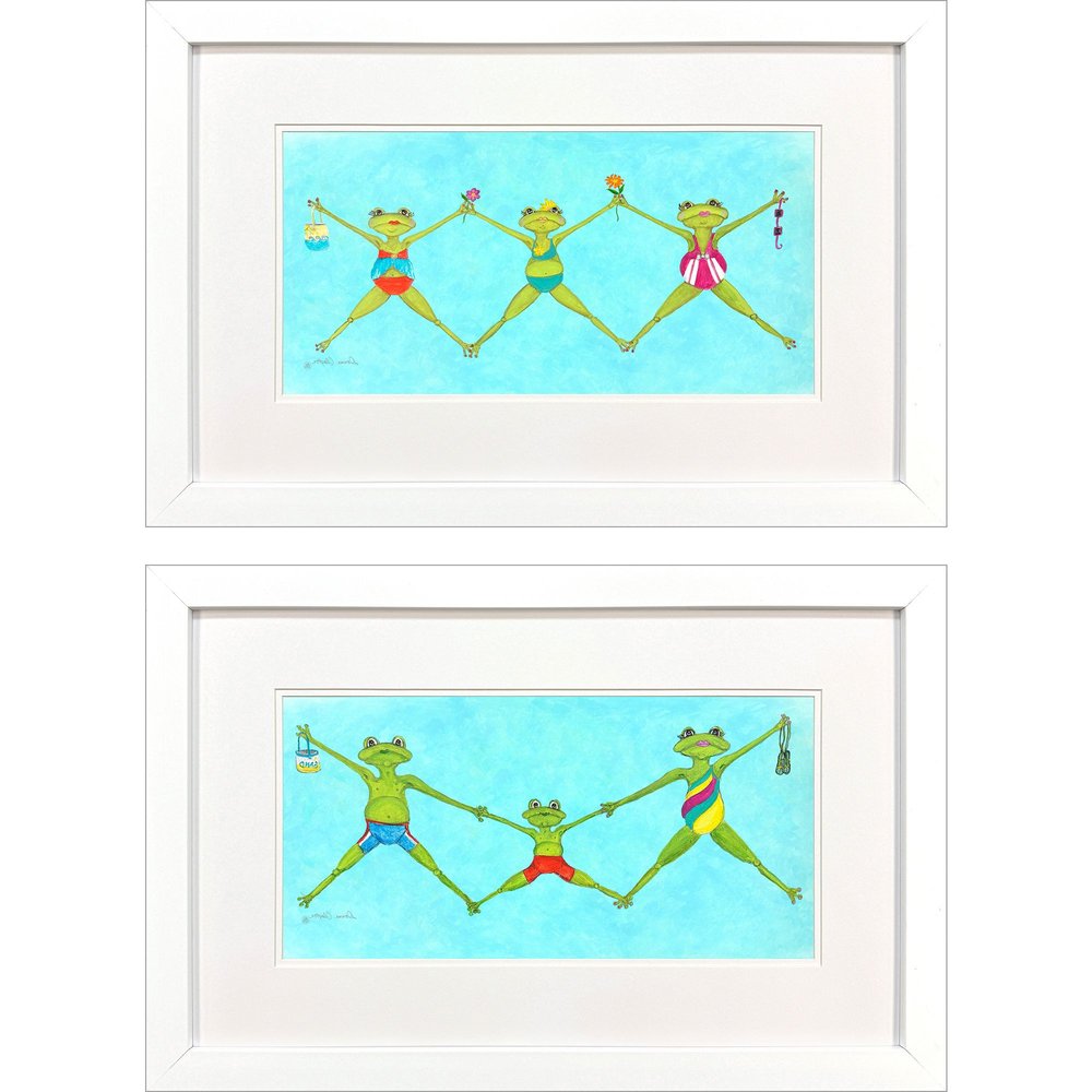 Set Of Two Summer Splash II White Framed Wall Art HomeRoots