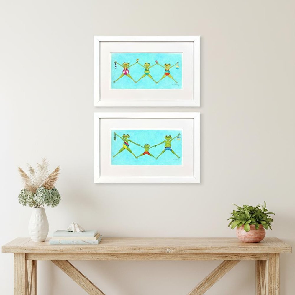 Set Of Two Summer Splash II White Framed Wall Art HomeRoots