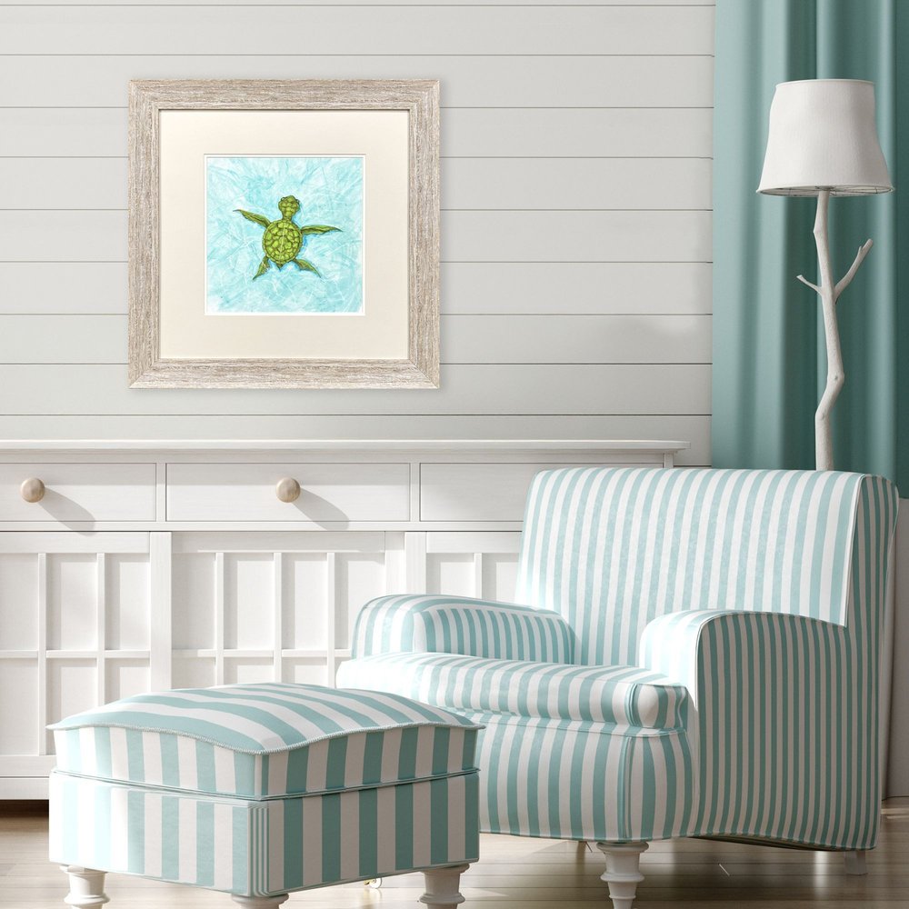 Swim Lesson I Distressed White Framed Wall Art HomeRoots