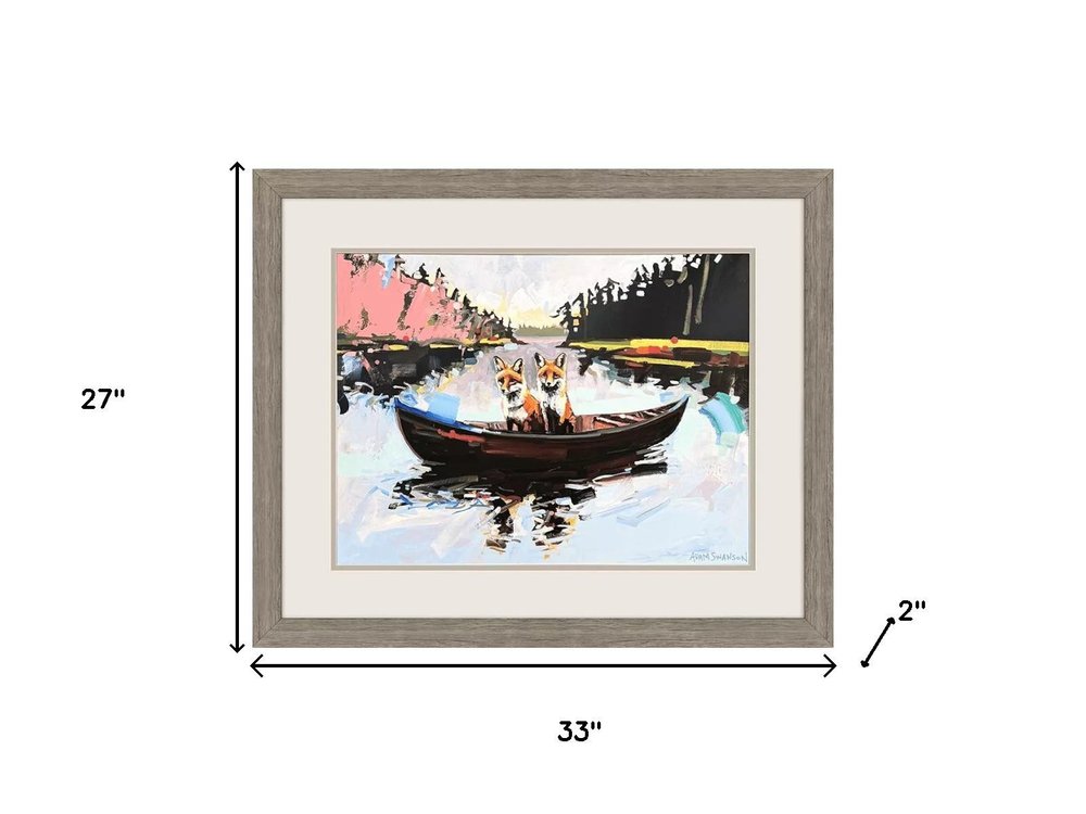 Flights of Fancy Brown Framed Wall Art HomeRoots