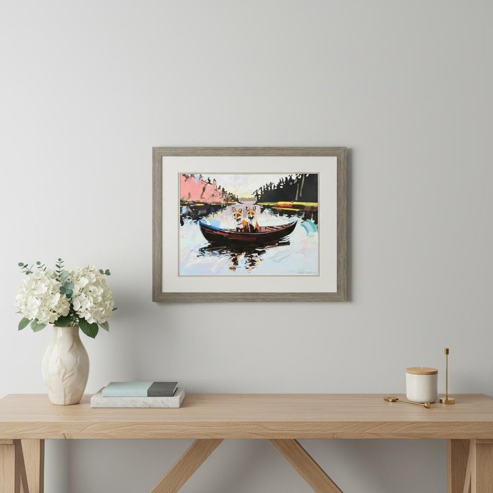 Flights of Fancy Brown Framed Wall Art HomeRoots