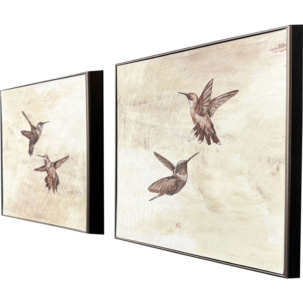 Set Of Two Neutral Flight Brown Framed Wall Art HomeRoots