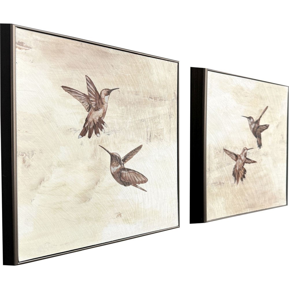 Set Of Two Neutral Flight Brown Framed Wall Art HomeRoots