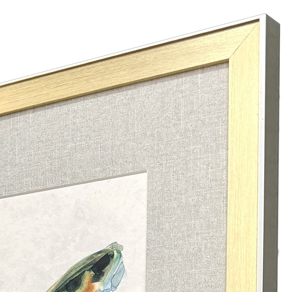 Set Of Two Watery Butterfly Gold Framed Wall Art HomeRoots