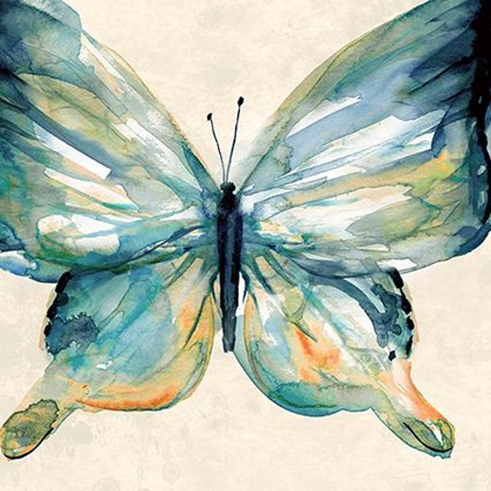 Set Of Two Watery Butterfly Gold Framed Wall Art HomeRoots