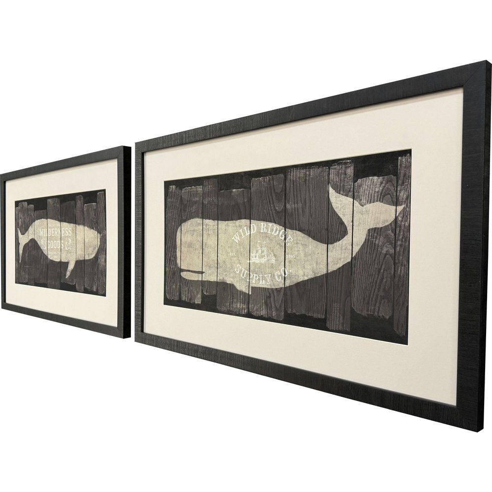 Set Of Two Marine Marks Brown Framed Wall Art HomeRoots