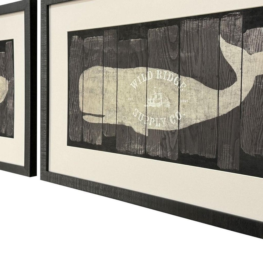 Set Of Two Marine Marks Brown Framed Wall Art HomeRoots