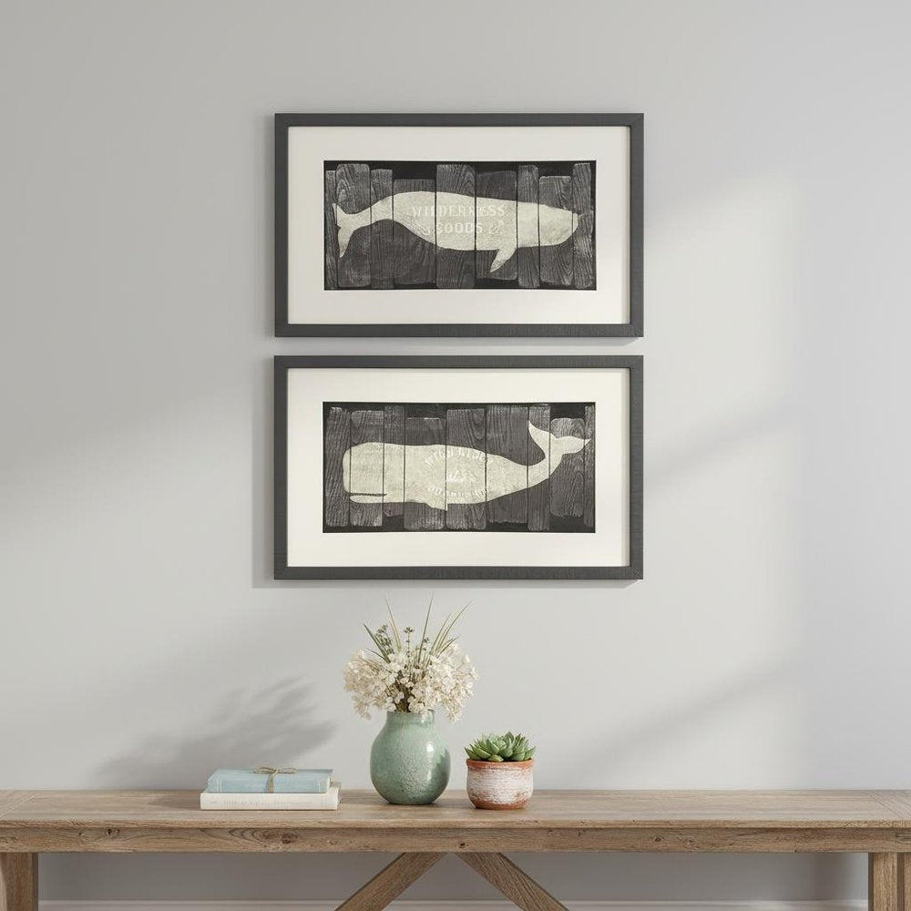 Set Of Two Marine Marks Brown Framed Wall Art HomeRoots