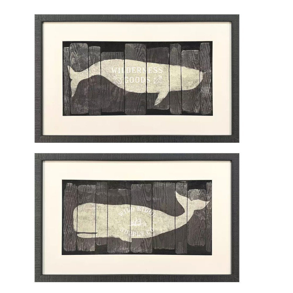 Set Of Two Marine Marks Brown Framed Wall Art HomeRoots