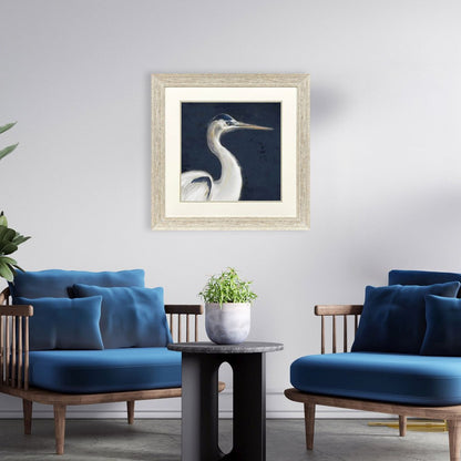 Blue Heron I Distressed White Framed Wall Art HomeRoots