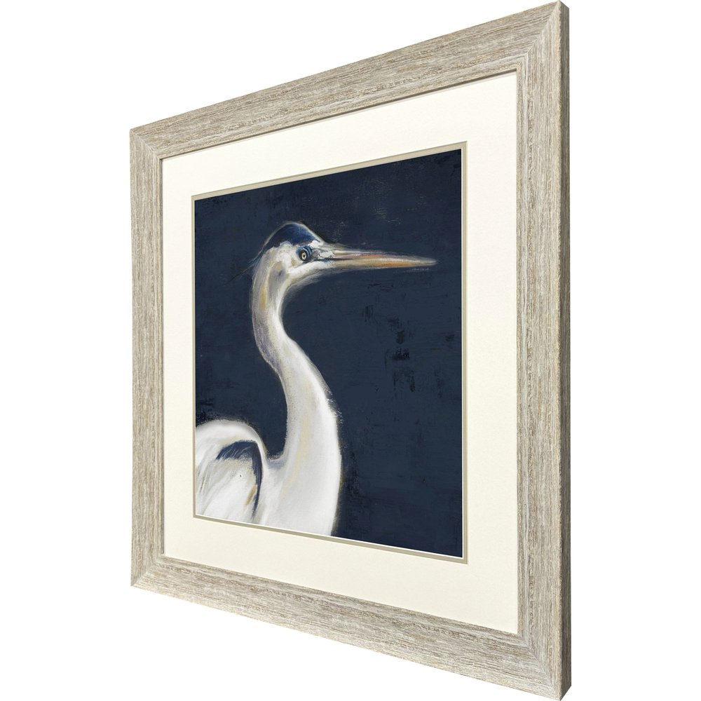 Blue Heron I Distressed White Framed Wall Art HomeRoots