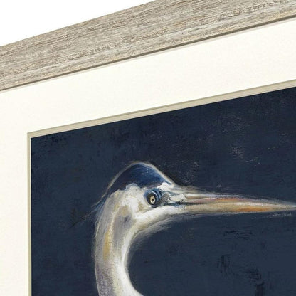 Blue Heron I Distressed White Framed Wall Art HomeRoots