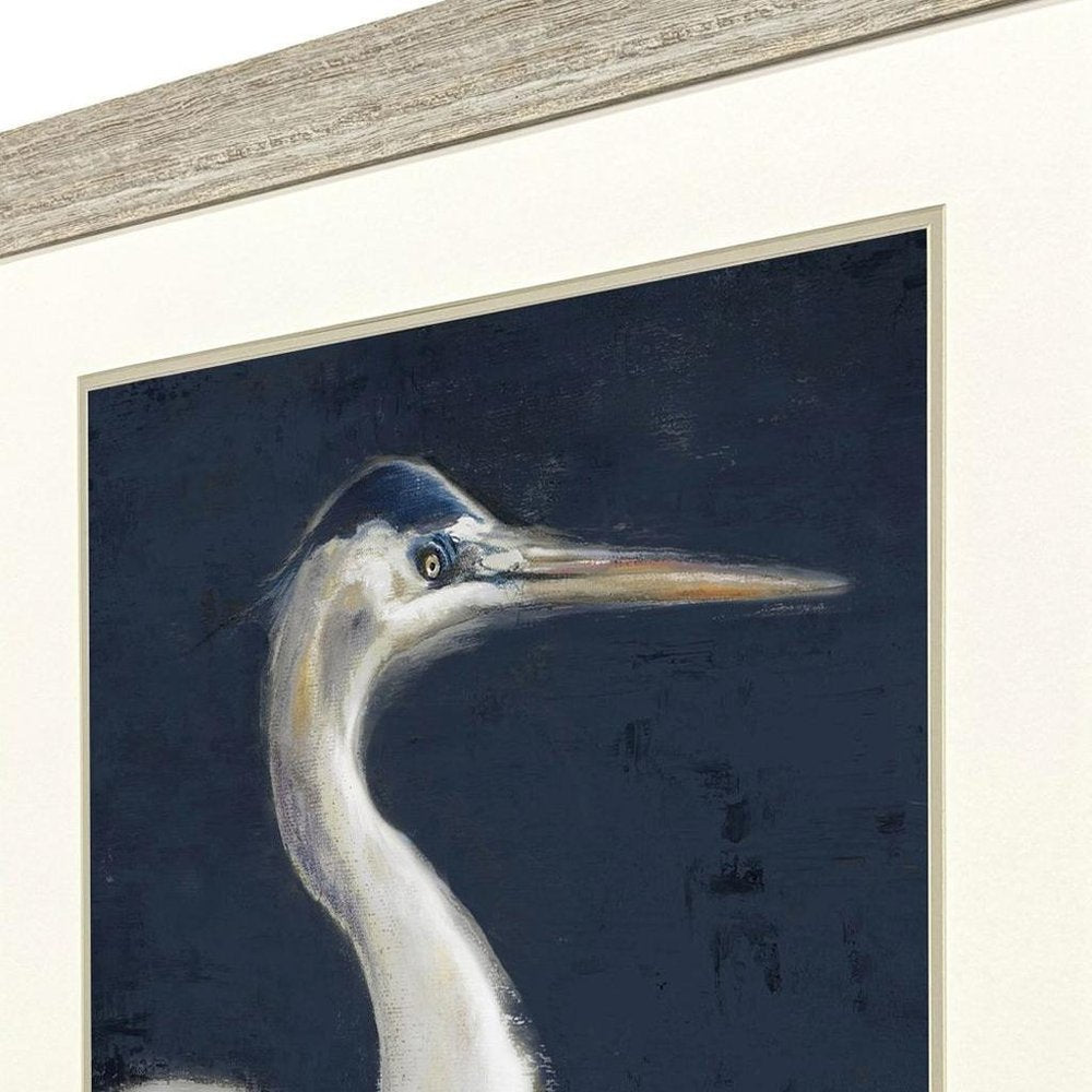Blue Heron I Distressed White Framed Wall Art HomeRoots