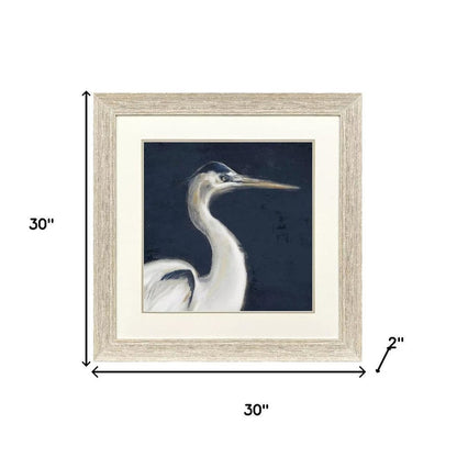 Blue Heron I Distressed White Framed Wall Art HomeRoots