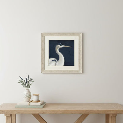 Blue Heron I Distressed White Framed Wall Art HomeRoots