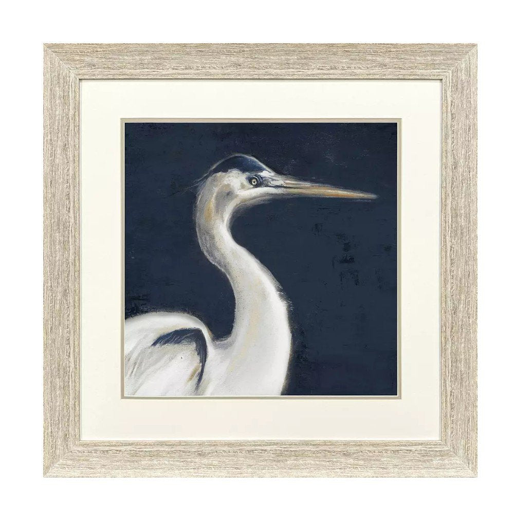 Blue Heron I Distressed White Framed Wall Art HomeRoots