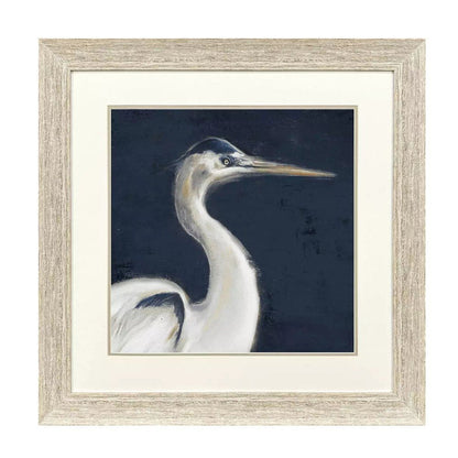 Blue Heron I Distressed White Framed Wall Art HomeRoots