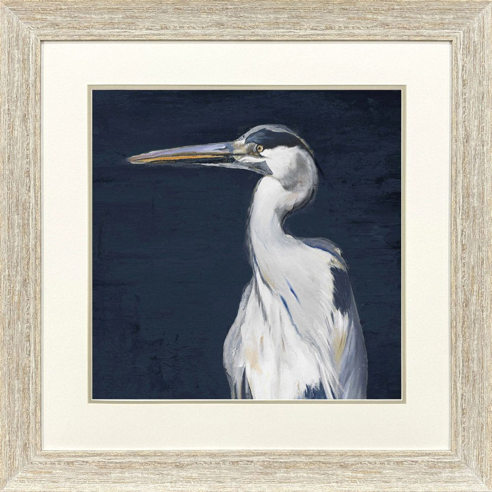 Blue Heron II Distressed White Framed Wall Art HomeRoots