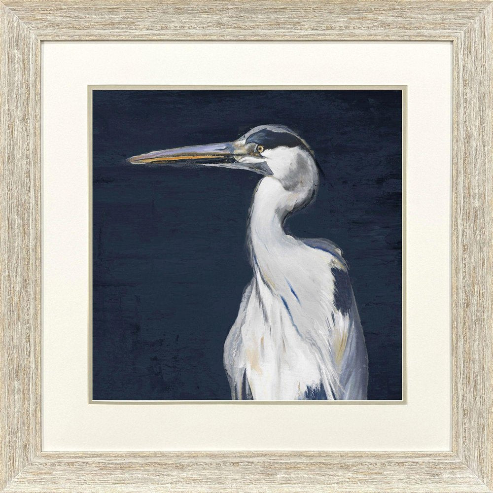 Blue Heron II Distressed White Framed Wall Art HomeRoots