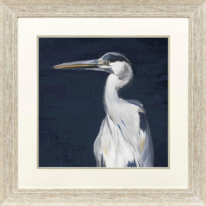 Blue Heron II Distressed White Framed Wall Art HomeRoots
