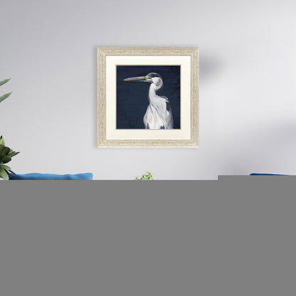 Blue Heron II Distressed White Framed Wall Art HomeRoots