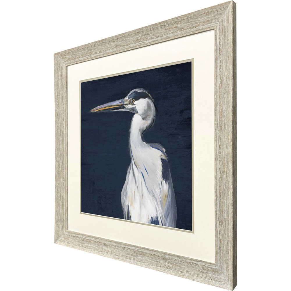 Blue Heron II Distressed White Framed Wall Art HomeRoots