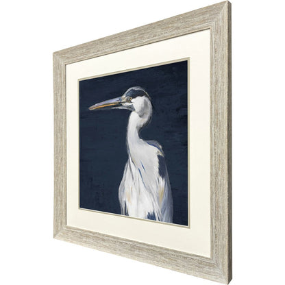Blue Heron II Distressed White Framed Wall Art HomeRoots