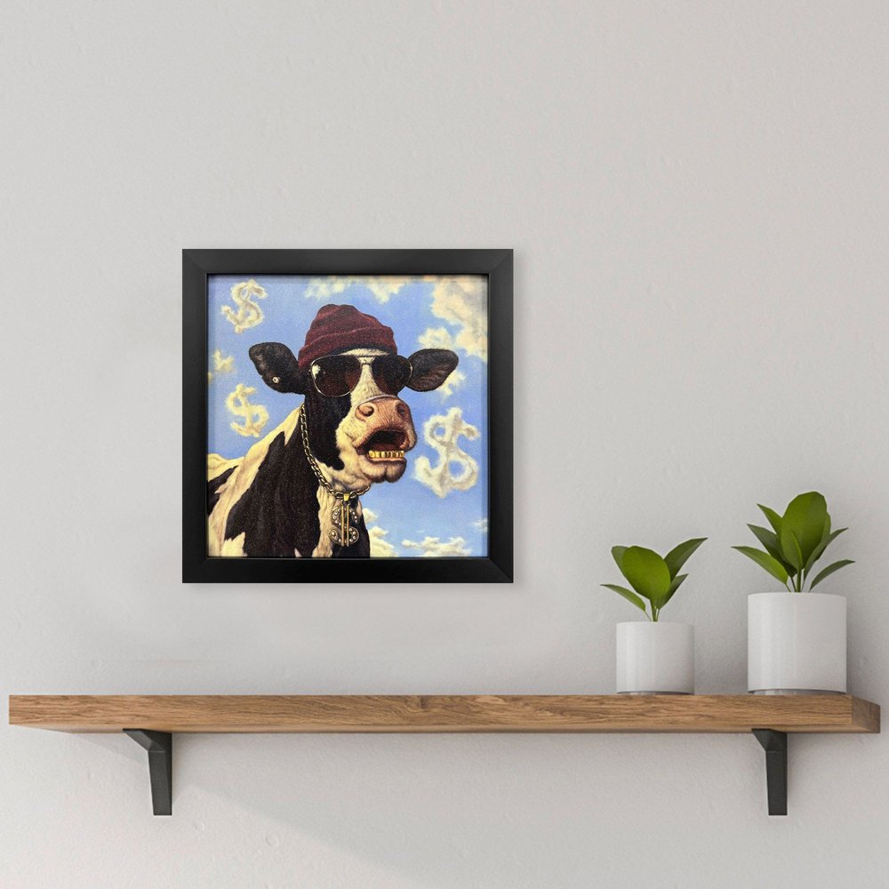 Cash Cow Black Framed Wall Art HomeRoots