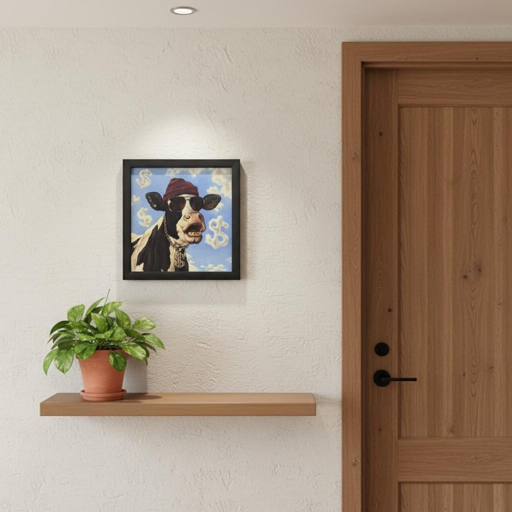 Cash Cow Black Framed Wall Art HomeRoots