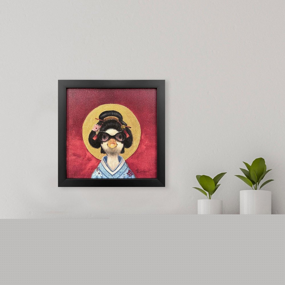 Geisha Duck Black Framed Wall Art HomeRoots