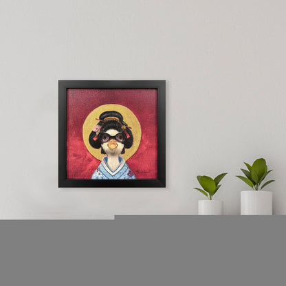 Geisha Duck Black Framed Wall Art HomeRoots