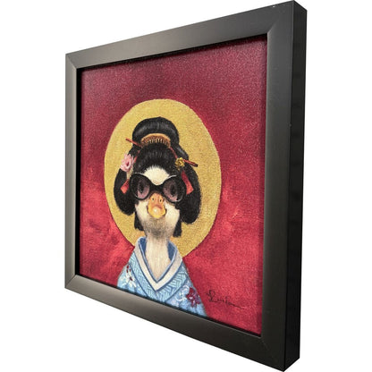 Geisha Duck Black Framed Wall Art HomeRoots