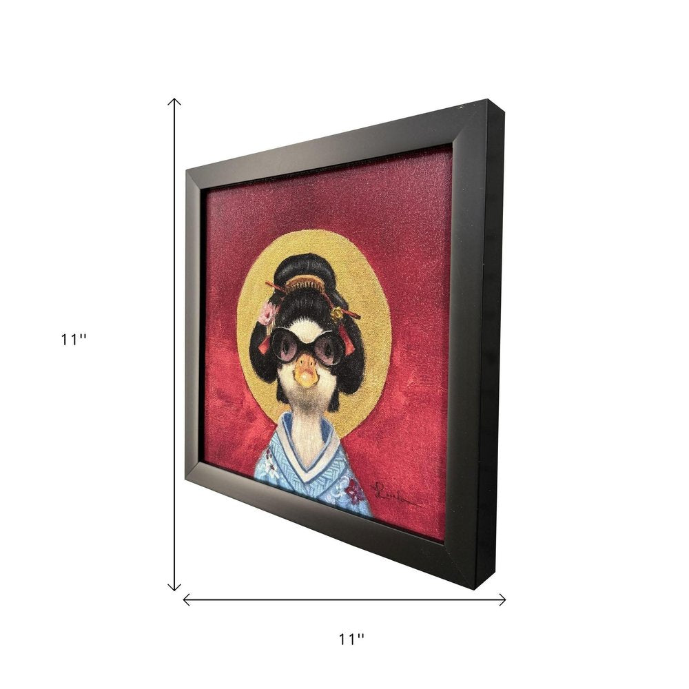 Geisha Duck Black Framed Wall Art HomeRoots