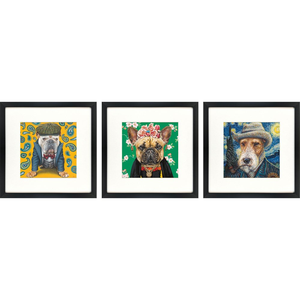Set Of Three Master Dogs I Black Framed Wall Art HomeRoots