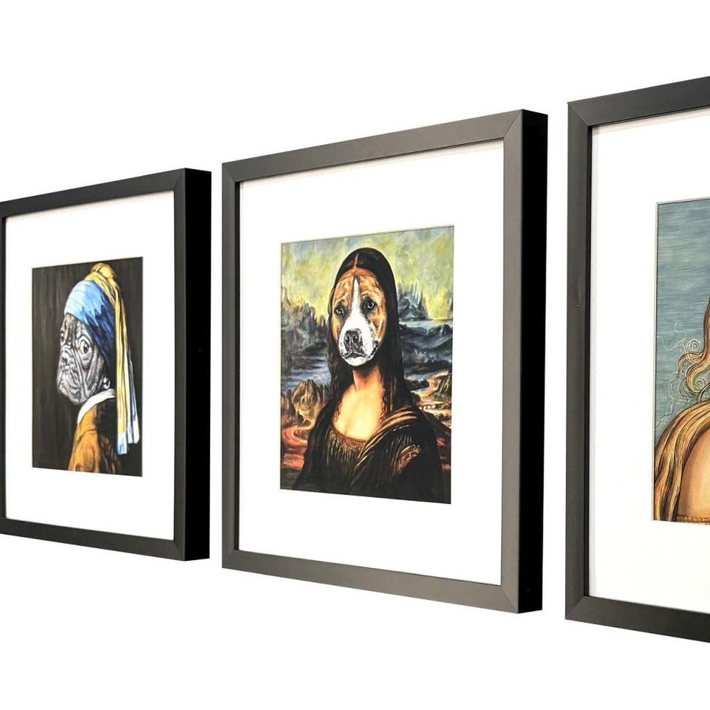 Set Of Three Master Dogs II Black Framed Wall Art HomeRoots