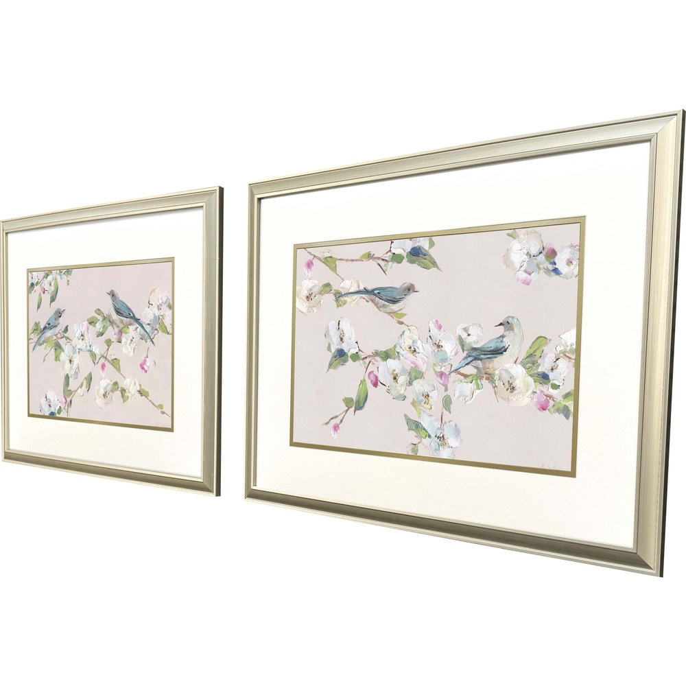 Set Of Two Birds on Branches Gold Framed Wall Art HomeRoots