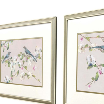 Set Of Two Birds on Branches Gold Framed Wall Art HomeRoots