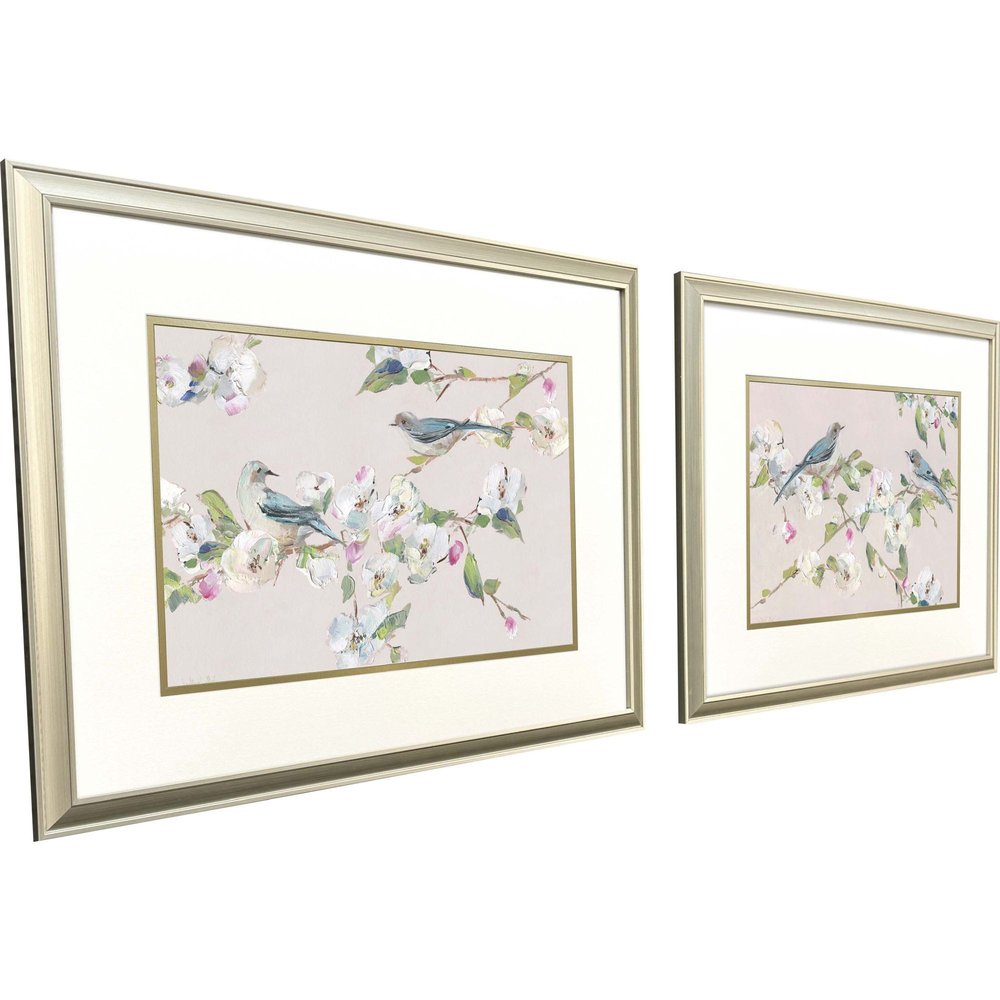 Set Of Two Birds on Branches Gold Framed Wall Art HomeRoots