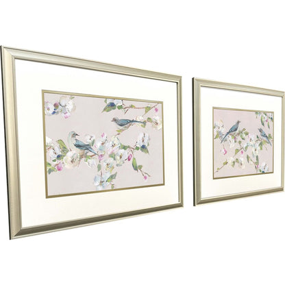 Set Of Two Birds on Branches Gold Framed Wall Art HomeRoots
